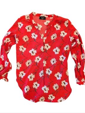 Vici Red Floral Button-Front Blouse